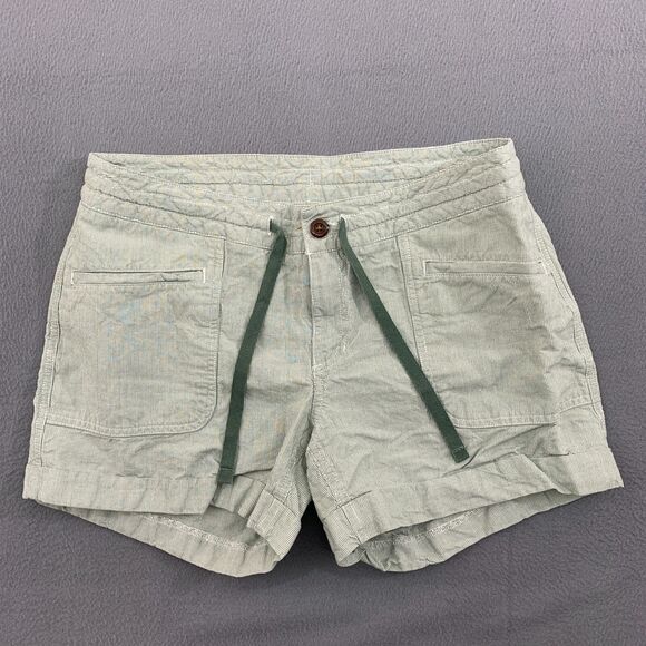 The North Face Shorts Size 10 Wander Free Linen Blend Striped Green 4" Inseam - Picture 1 of 14